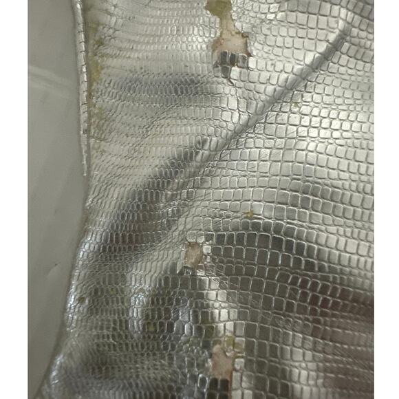 Ami Club wear Silver stiletto knee boots 6.5 with silver see pics for flaws - Picture 12 of 14